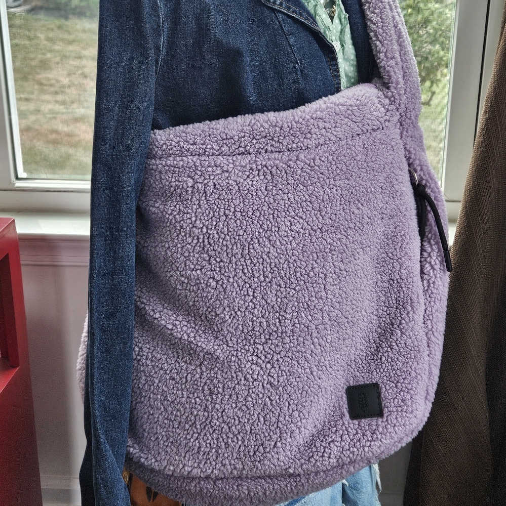 Free People Lavender Teddy Sherpa Shoulder Bag